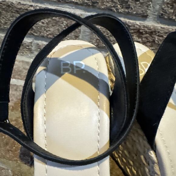 BP Ginny Espadrille Ankle Strap Wedge Sandal Women's Black Size 9 - Picture 15 of 16